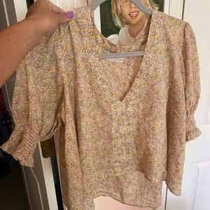 Yellow floral top urban outfitters